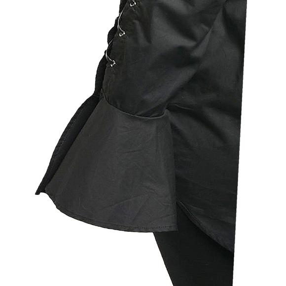 Gothic Steampunk Lace Up Sleeve Blouse Shirt Top - Picture 6 of 8